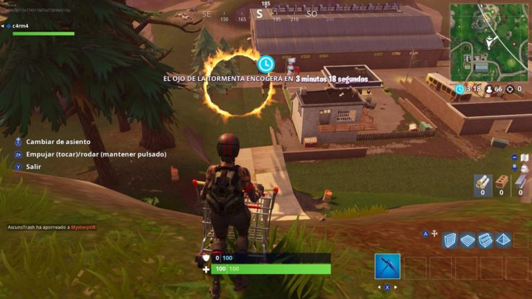 Salta a través de círculos llameantes con un carrito de la compra o un CTT en Fortnite