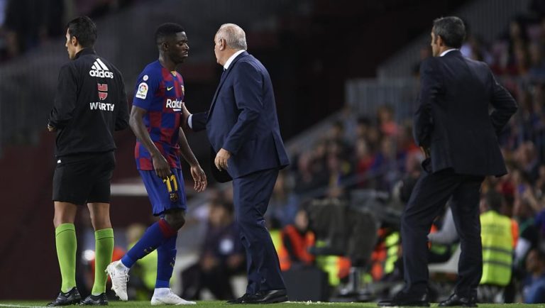 Acta arbitral: Mateu expulsó a Dembélé por decirle “muy malo, eres muy malo”