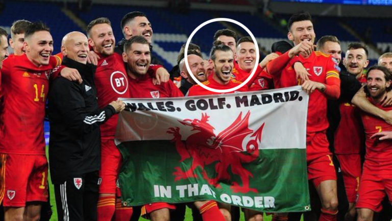 La celebración de Bale… ¡con la bandera que ‘trolea’ al Real Madrid!