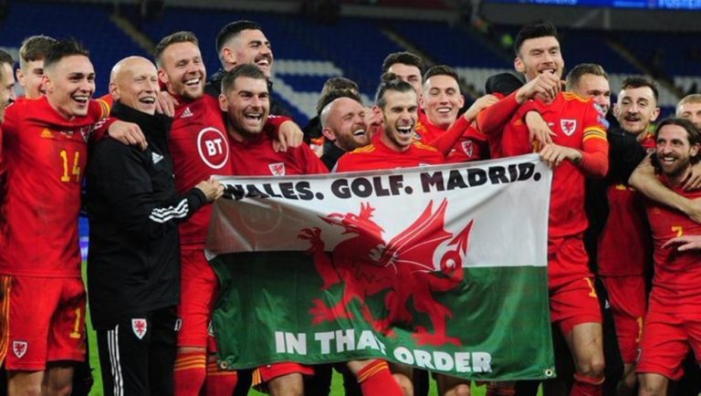 Bale se mofa del Madrid con la bandera ‘Gales. Golf. Madrid’