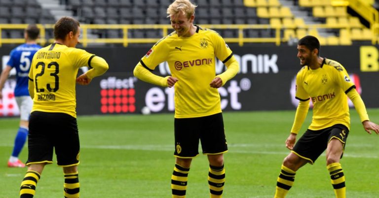 Siempre Haaland: Van los goles de la victoria del Dortmund sobre el Schalke en el regreso de la Bundesliga