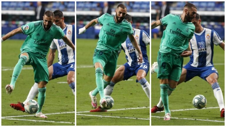 Benzema se viste de Guti y regala a Casemiro el gol con un taconazo con caño