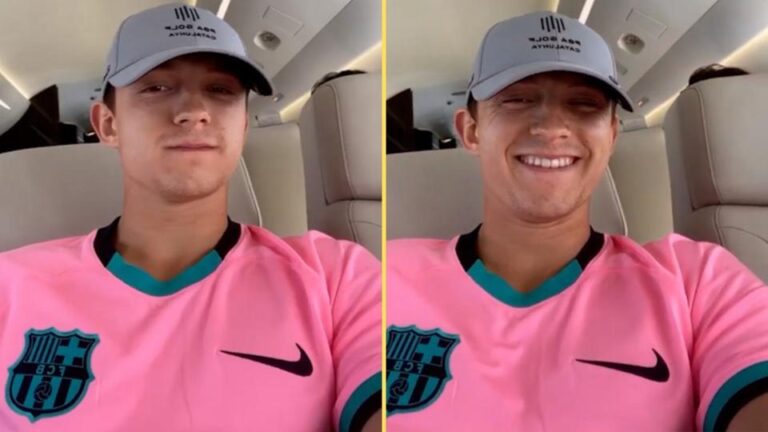 Spiderman lleva la camiseta del Barça
