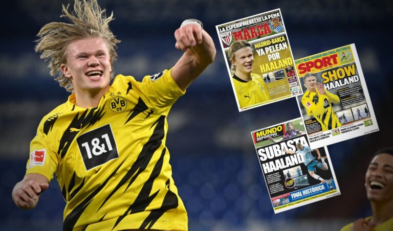 Prensa española destacó pugna entre Barcelona y Real Madrid por Haaland