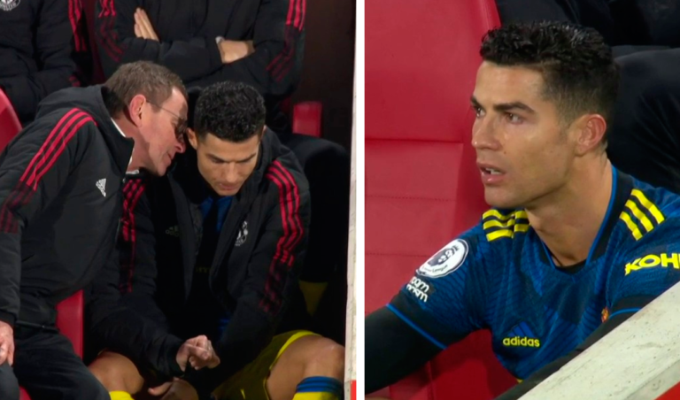 Cristiano Ronaldo se enfureció tras su cambio y DT del United le explica sus razones