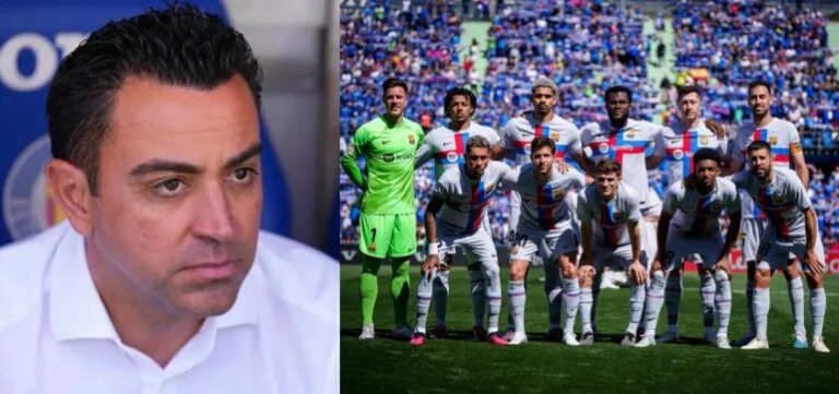 NO SE LO GUARDÓ: Xavi cargó contra el césped tras el empate del FC Barcelona ante el Getafe