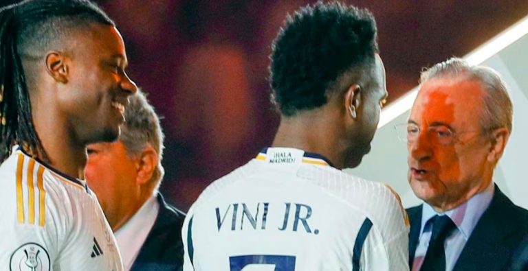 Florentino se lo dijo al oído a Vinicius tras golear al Barcelona: “Vas a g…”