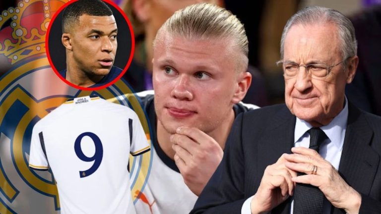 Haaland se alía con Florentino y juntos meten presión a Mbappé: el noruego, plan B como ‘9’