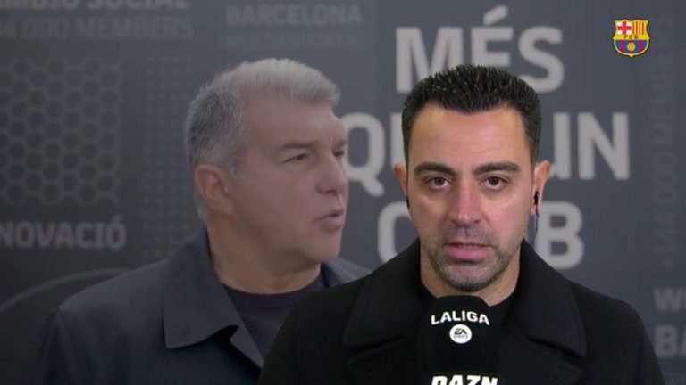 Laporta le suelta un ‘zasca’ a Xavi y alucina con ganar la Champions: «Vamos…»
