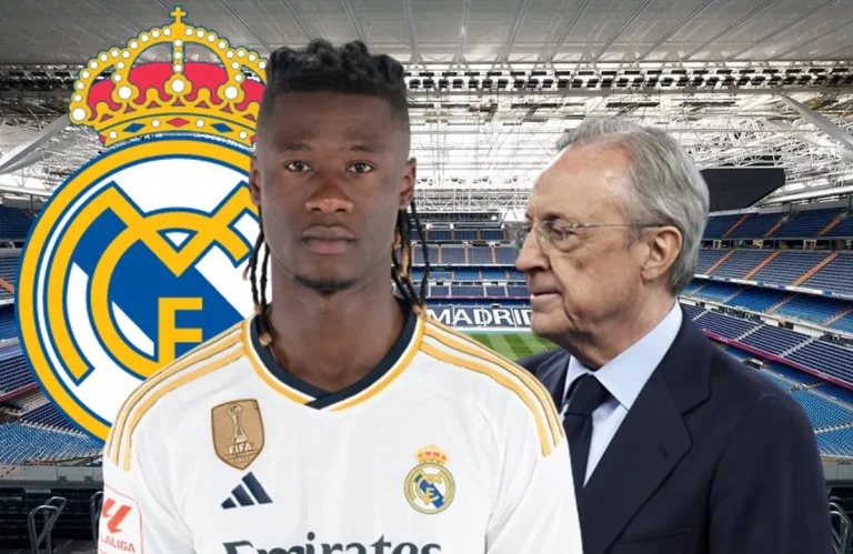 Eduardo Camavinga y Florentino Pérez
