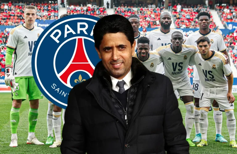 Nasser Al Khelaifi y once del Real Madrid