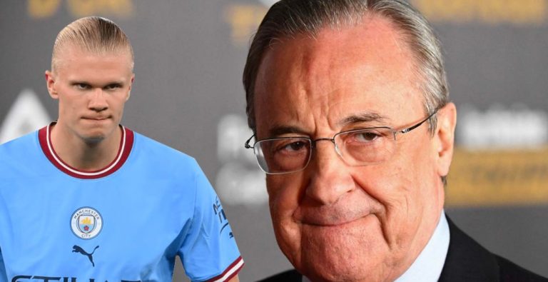 Erling Haaland y Florentino Pérez