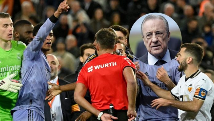 La respuesta de Florentino Pérez tras la que montó el árbitro en Mestalla: 