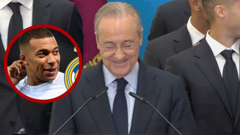 El guiño de Florentino Pérez a Mbappé en la celebración del Real Madrid: "Traemos..."