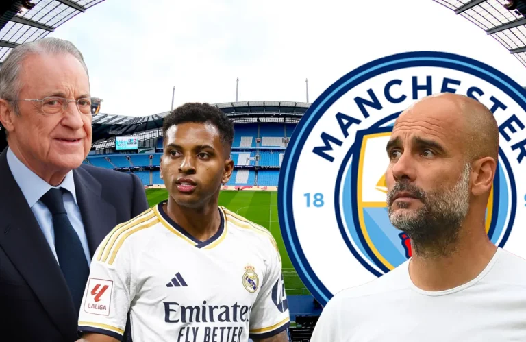 Florentino Pérez, Rodrygo Goes y Pep Guardiola