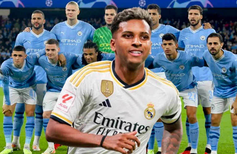 Jugadores del Manchester City y Rodrygo