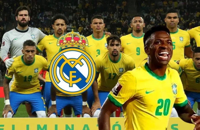 Vinícius Júnior y jugadores de Brasil