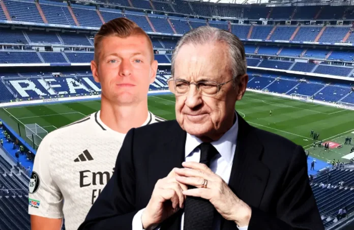 Toni Kroos y Florentino Pérez.