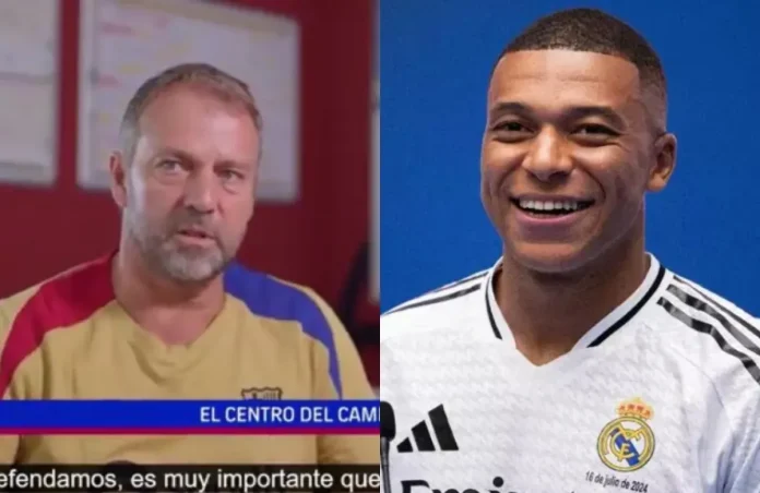 Hansi Flick y Mbappé