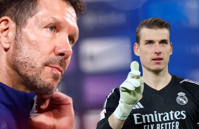 Andriy Lunin y Diego Simeone