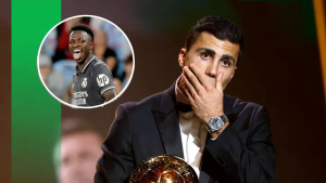 Rodri recibe su Balón de Oro en medio de gritos de apoyo a Vinicius en la gala | VIDEO