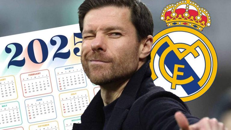 Xabi con calendario y escudo Real Madrid
