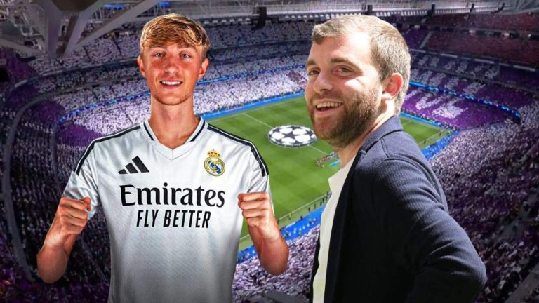 Huijsen vestido del Real Madrid y Fabrizio Roman