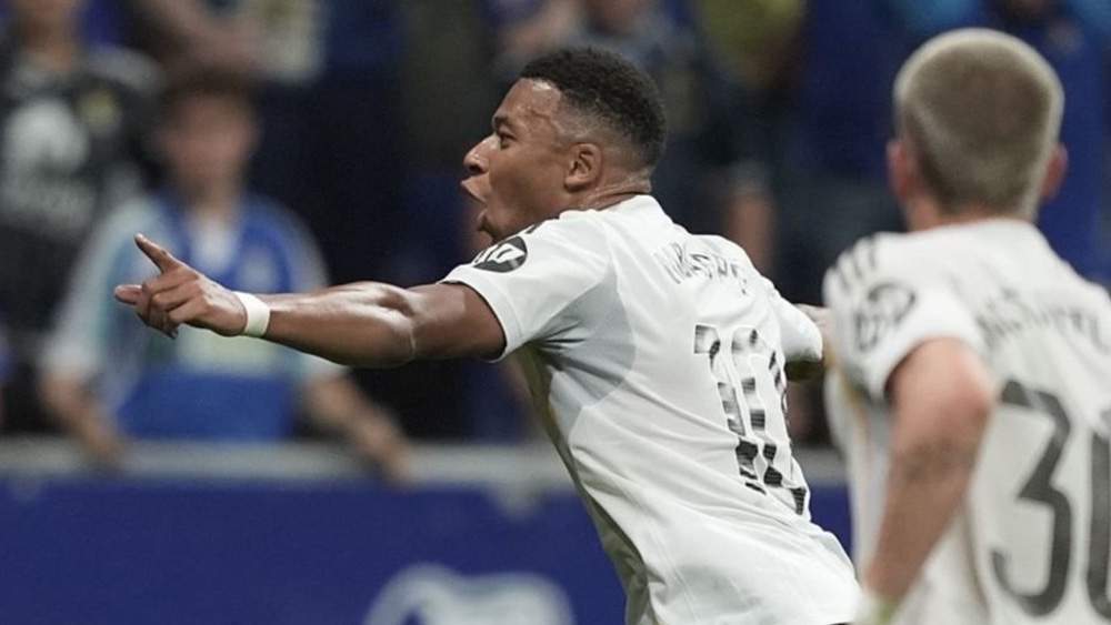Mbappé celebrando el gol Mbappé celebrando el gol