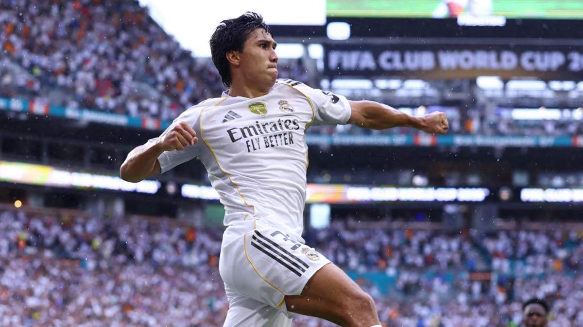 Gonzalo García, celebrando un gol con el Real Madrid en el Mundial de Clubes.