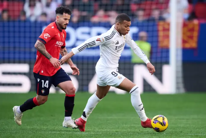 Kylian Mbappé, durante el último partido entre Real Madrid y Osasuna.