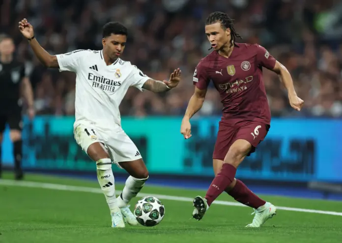 Rodrygo, durante un partido contra el Manchester City.