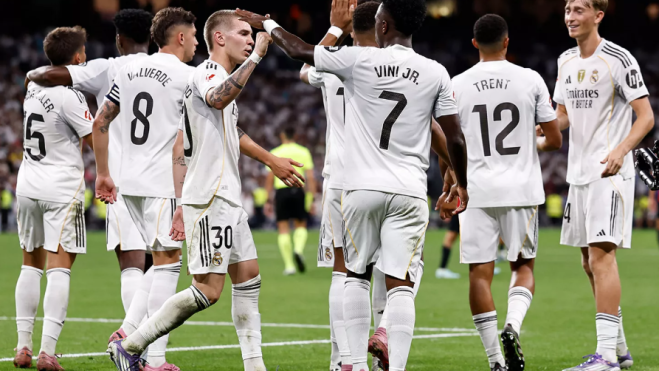 franco mastantuono vinicius celebracion gol realmadrid franco mastantuono vinicius celebracion gol realmadrid