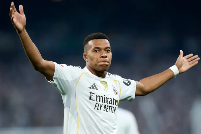 Mbappé celebra uno de sus goles más recientes en LaLiga