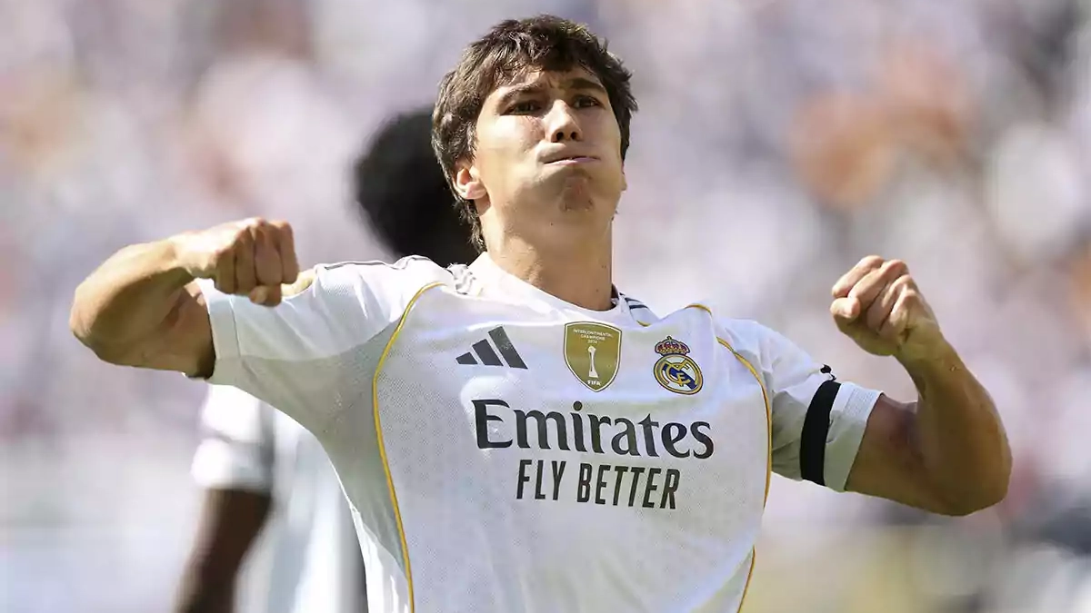 Gonzalo García jugando un partido con el Real Madrid. Gonzalo García jugando un partido con el Real Madrid.