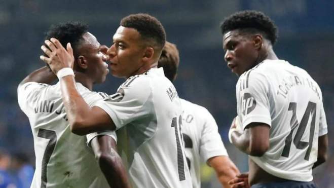 mbappe vinicius tchouameni celebracion mbappe vinicius tchouameni celebracion