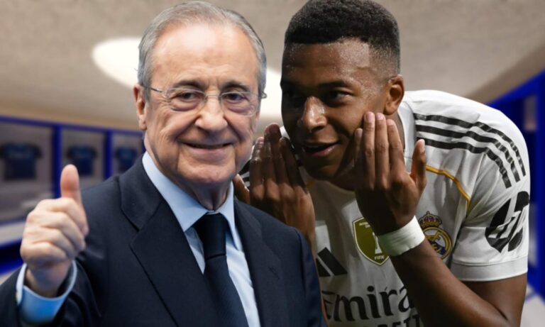 Florentino Pérez felicitó a Kylian Mbappé después de su 
