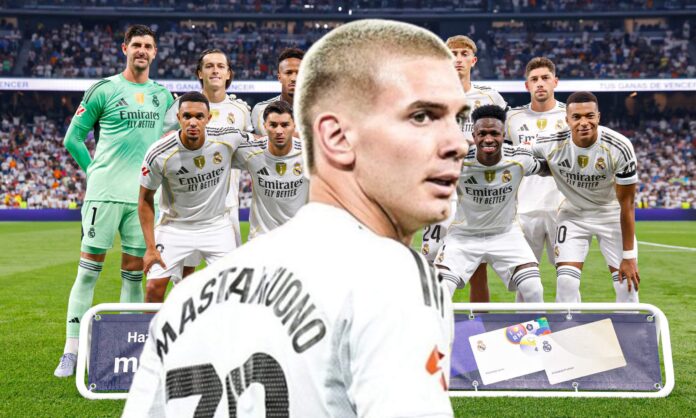 Franco Mastantuono y el once del Real Madrid contra el Osasuna. 