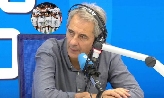 Manoo Lama en COPE y una foto de los jugadores del Real Madrid celebrando un gol. 