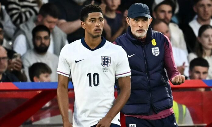 Thomas Tuchel y Jude Bellingham, en el partido del mes pasado entre Inglaterra y Senegal.