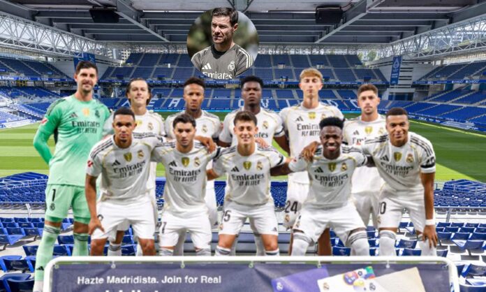 Xabi Alonso, once del Real Madrid contra el Osasuna y una foto del Tartiere. 