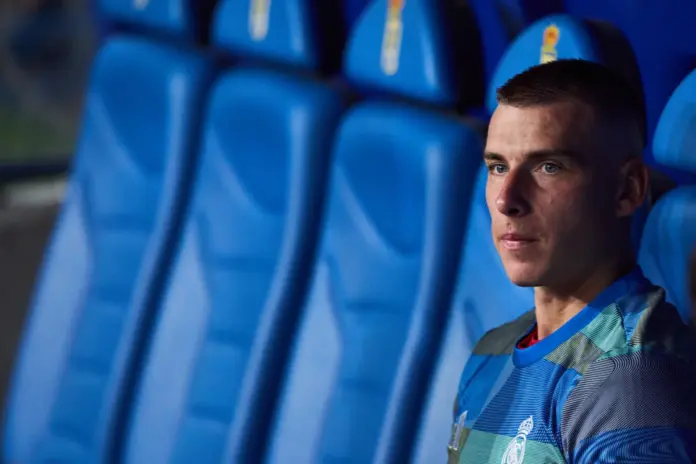 Andriy Lunin, en un bucle sin salida en el banquillo del Real Madrid