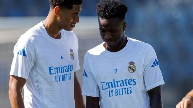 bellingham vinicius entrenamiento