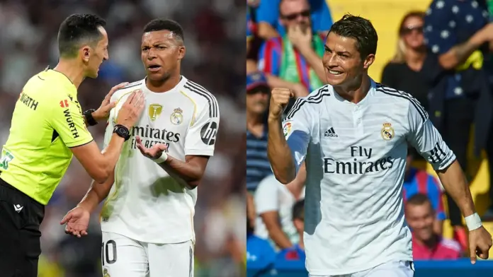 Mbappé y Cristiano Ronaldo, durante su lucha por el récord del Real Madrid.