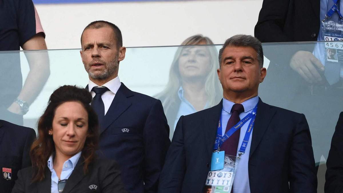Aleksander Ceferin y Joan Laporta