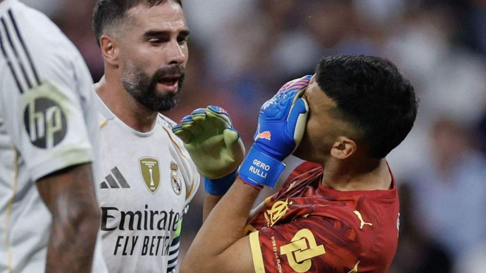 Dani Carvajal y Gerónimo Rulli durante su incidente en pleno partido Dani Carvajal y Gerónimo Rulli durante su incidente en pleno partido