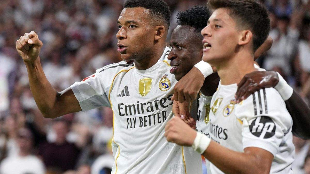 Mbappé, Vinicius y Güler Mbappé, Vinicius y Güler