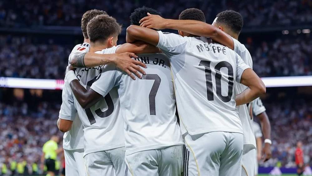 Real Madrid celebrando un gol esta temporada Real Madrid celebrando un gol esta temporada