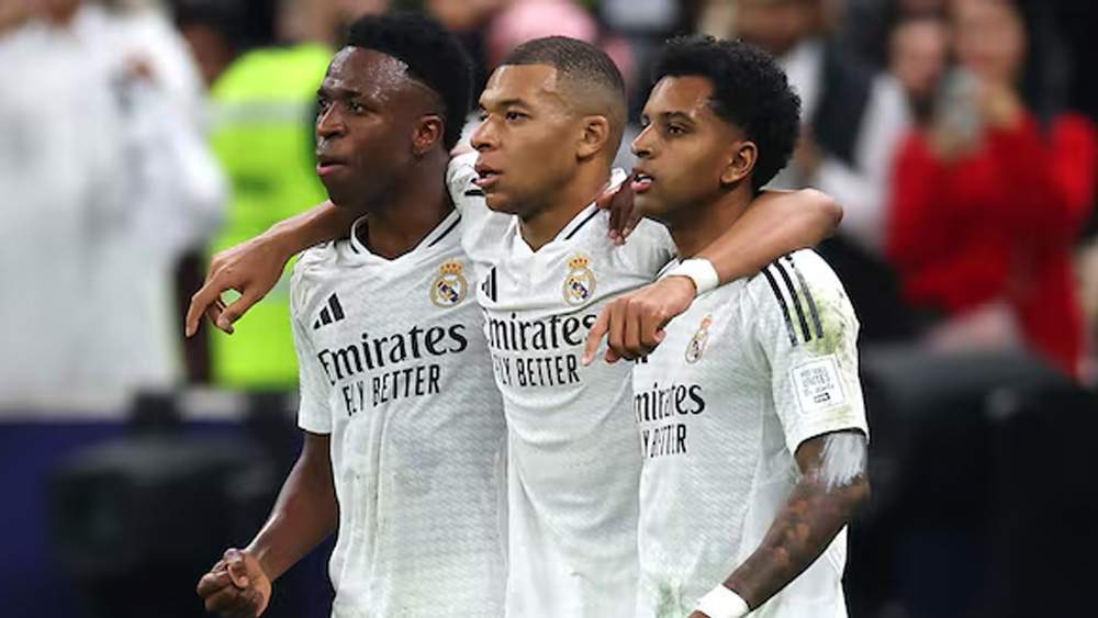 Rodrygo, Mbappé y Vinicius con el Real Madrid Rodrygo, Mbappé y Vinicius con el Real Madrid
