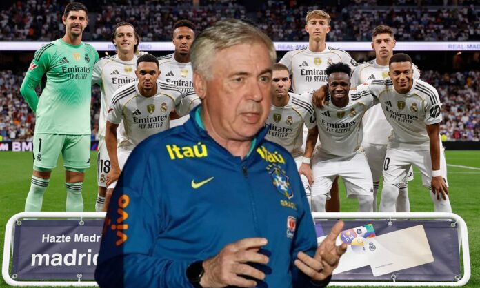 Carlo Ancelotti y el once del Real Madrid contra el Mallorca.