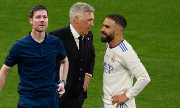 Carvajal, Ancelotti y Xabi Alonso
